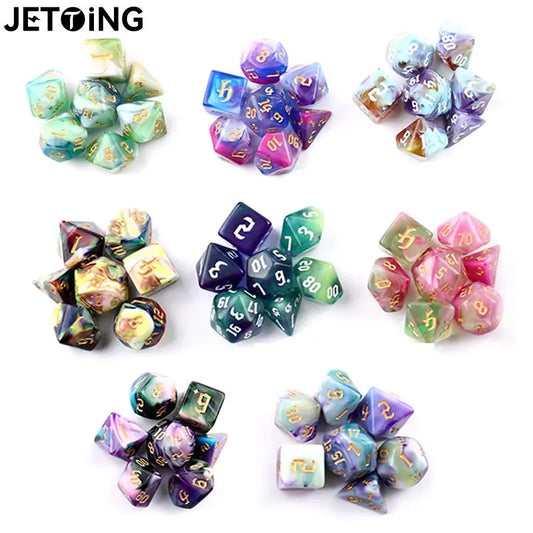 Mystical Swirl Polyhedral 7-Dice Set for DND