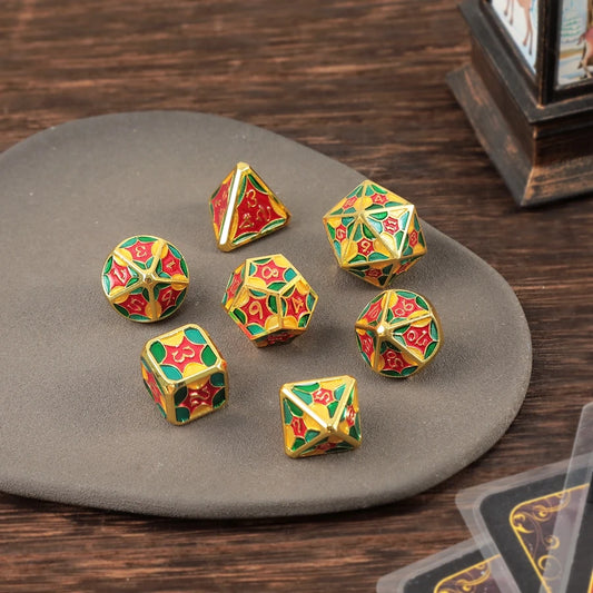 Bard's Folly Polyhedral Metal Dice Set Multicolor